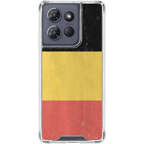 Belgium Flag Distressed Moto G Play 5G (2025) Clear Case